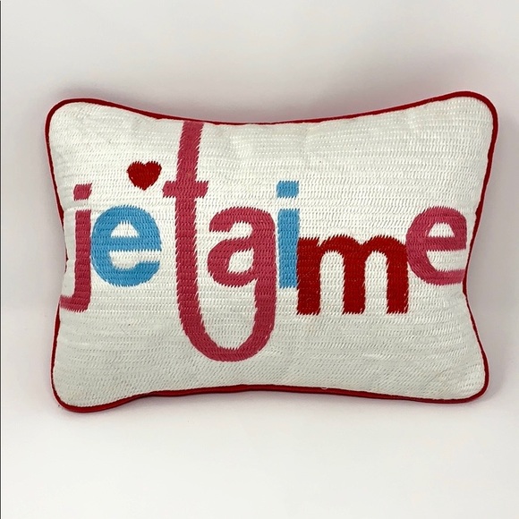 TwelveNYC Other - 4/$25 Jetaime I love You Cross Stitch Throw Pillow